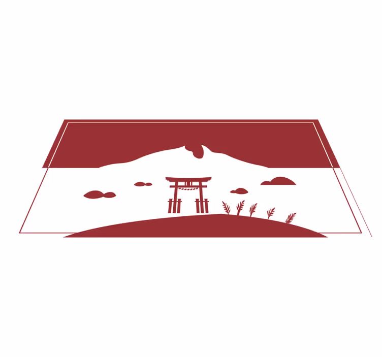 Japanilainen maisema maailmakartta vinyylimatto - Tenstickers