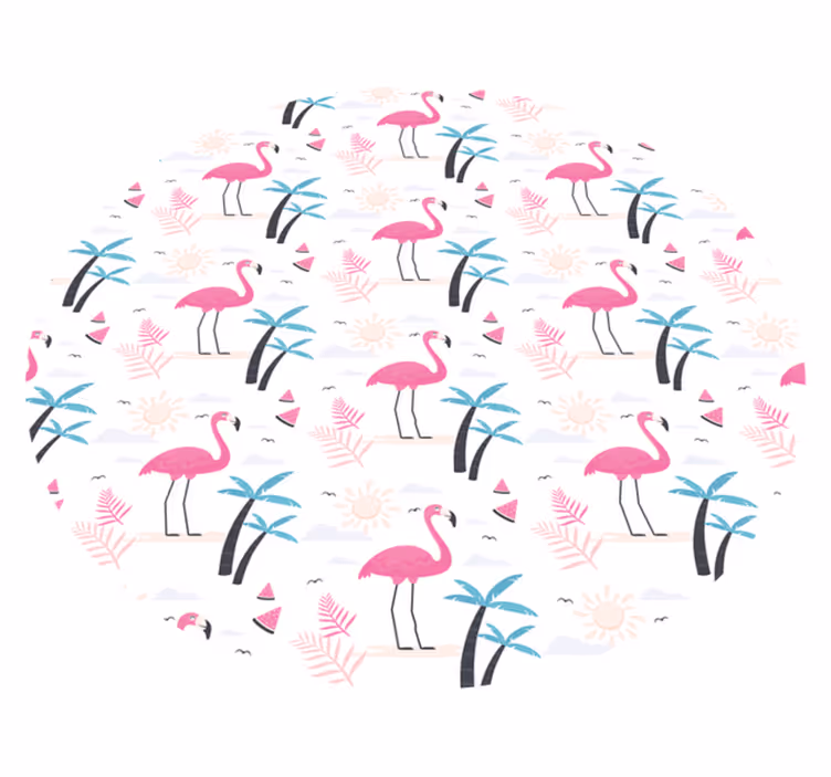 Flamingo trooppinen kohtaus teinin vinyylimatto - Tenstickers