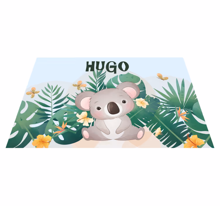Söpö koala nimeltä pojalle Vauvan huoneen vinyylimatto - Tenstickers