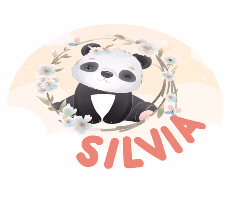 Söpö pandataideteos vinyylimatto - Tenstickers