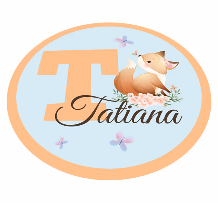 Ihastuttava kettukuva nimi vinyylimatto - Tenstickers