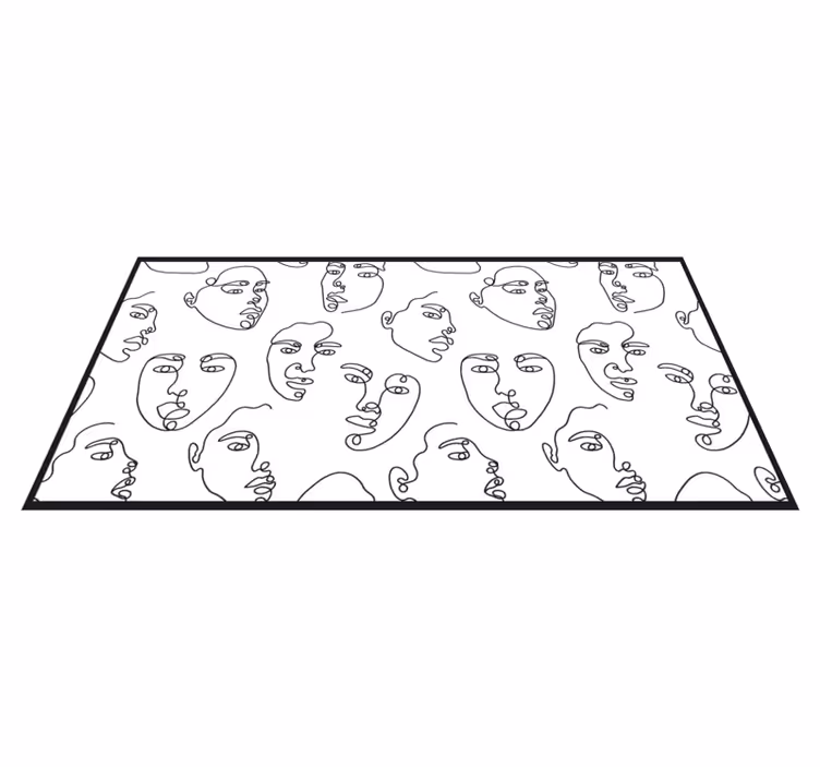 Viivapiirroskasvot mosaiikki vinyylimatto - Tenstickers
