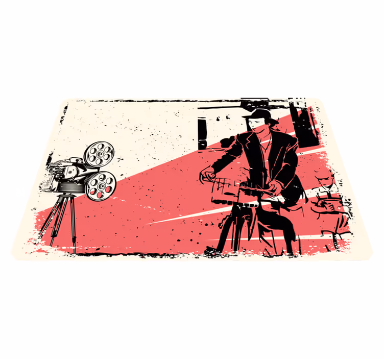 Klassinen elokuvakohtaus vintage vinyylimatto - Tenstickers