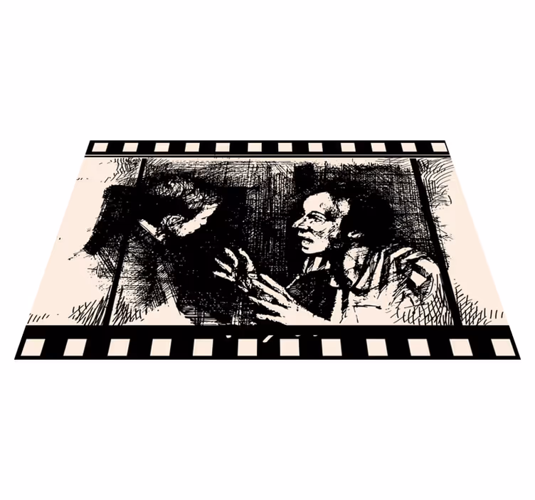 Siluetti italialainen elokuvasuunnittelu vinyylimatto retro - Tenstickers
