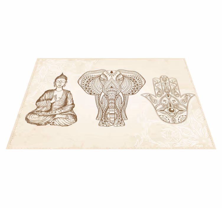 Buddha norsun käsi mandala vinyylimatto - Tenstickers