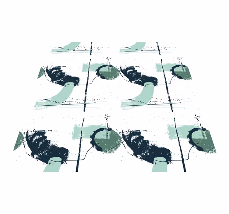 Abstrakteja vihreitä viivoja minimalistinen vinyylimatto - Tenstickers