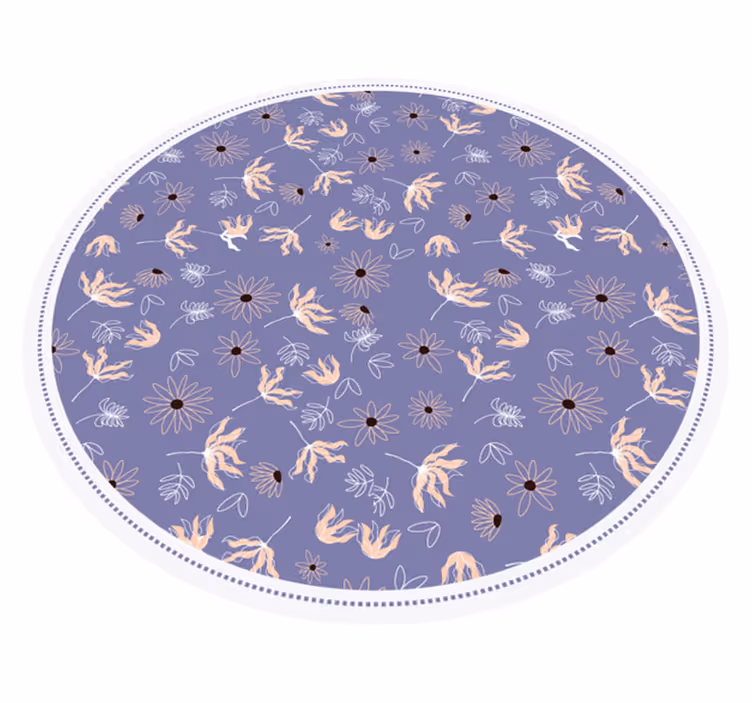 Kukkainen violetti kuvio kukka vinyylimatto - Tenstickers