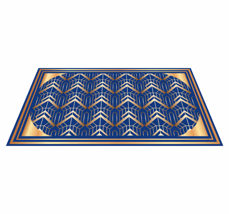 Laivastonsiniset geometriset muodot moderni vinyylimatto - Tenstickers