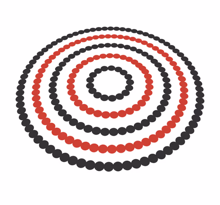 Kaksivärinen ympyräkuvio vinyylimatto geometrinen - Tenstickers