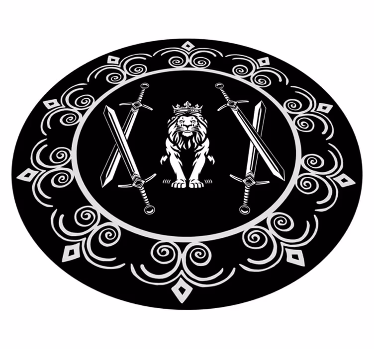 Majesteettinen leijona-tunnus pyöreä vinyylimatto - Tenstickers