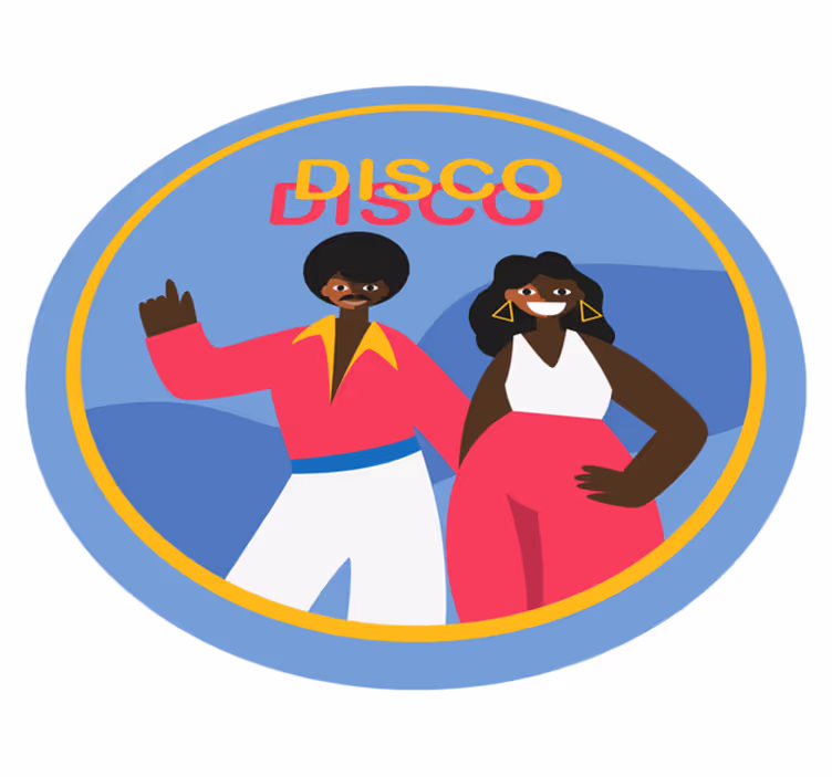 Tanssiva 80 -luvun disco -mies vinyylimatto retro - Tenstickers