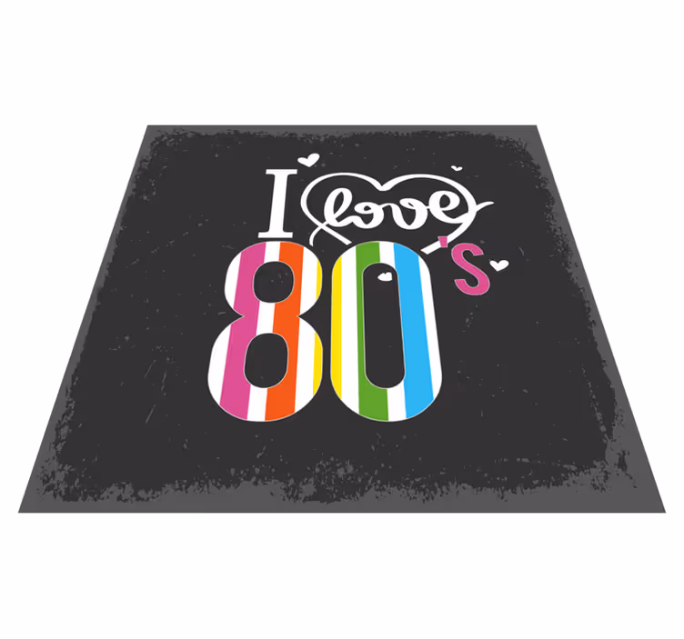 Retro 80-luvun rakkaus mosaiikki vinyylimatto - Tenstickers