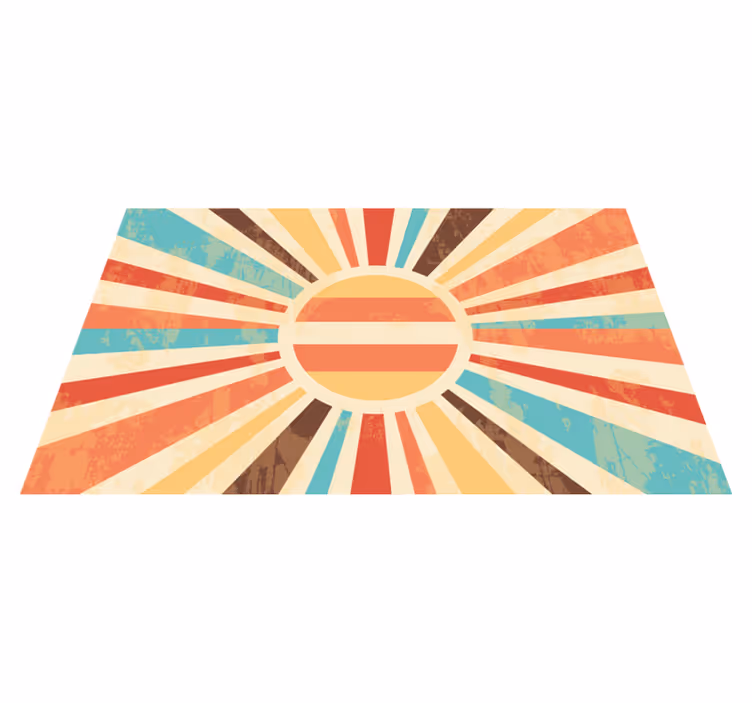Auringonnousun väripurkaus vintage vinyylimatto - Tenstickers