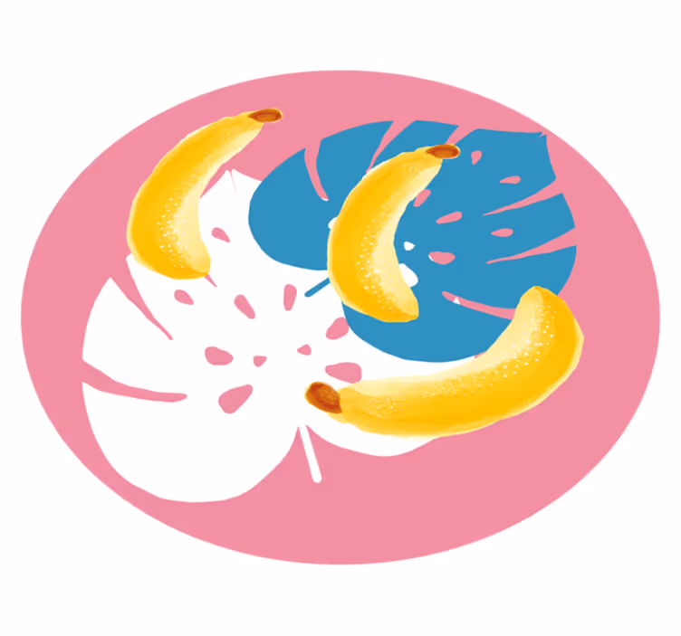 Trooppinen banaaniaihe keittiön vinyylimatto - Tenstickers