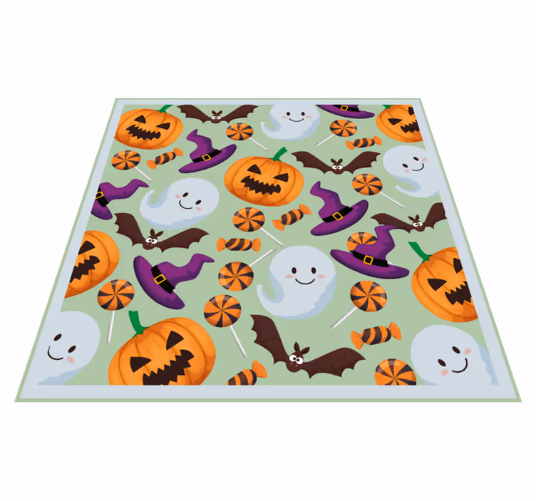 Halloweenin iloiset tunnelmat vinyylimatto - Tenstickers