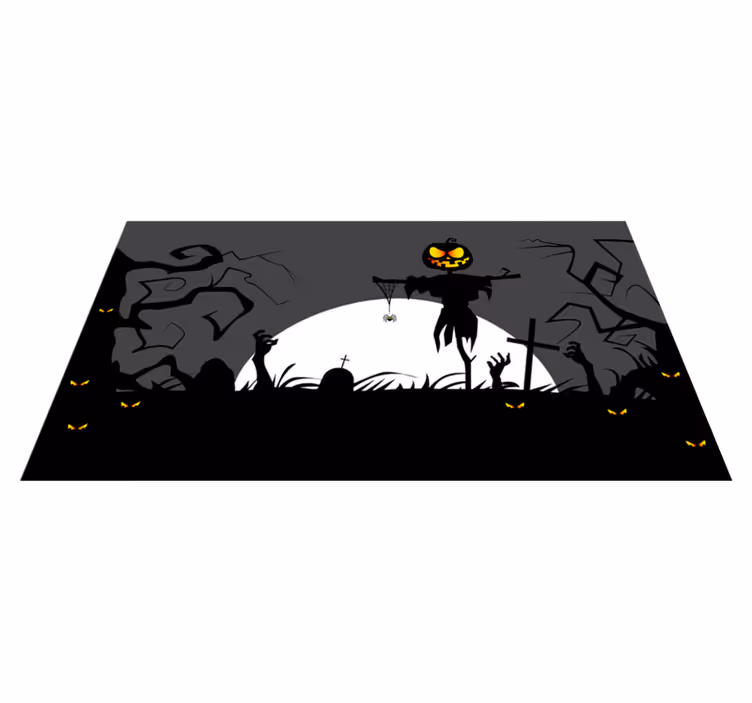 Aavemainen hautausmaa Halloween vinyylimatto - Tenstickers