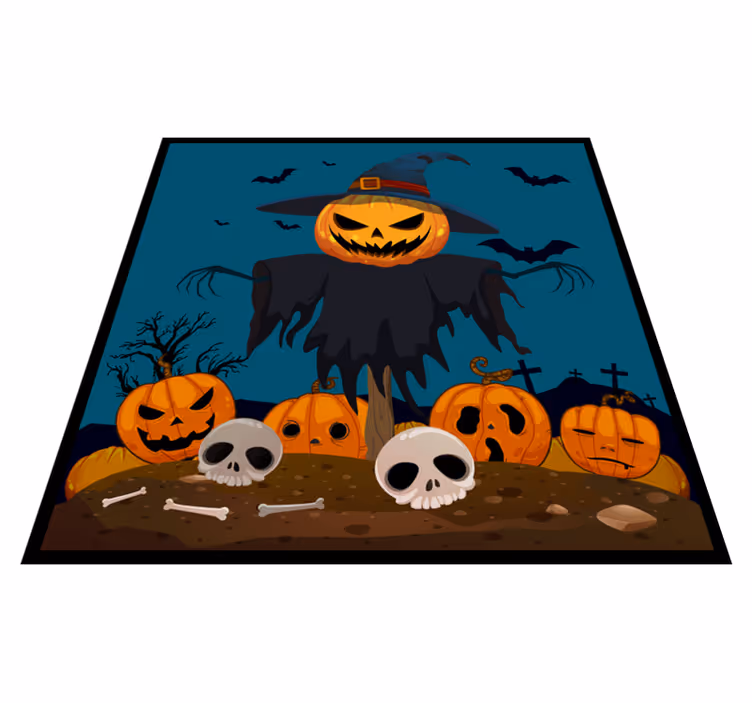 Pelottava variksenpelätin halloween vinyylimatto - Tenstickers