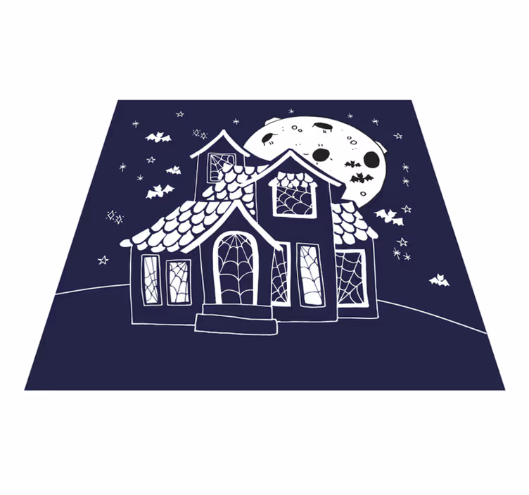 Aavemainen kartanoympäristö Halloween vinyylimatto - Tenstickers