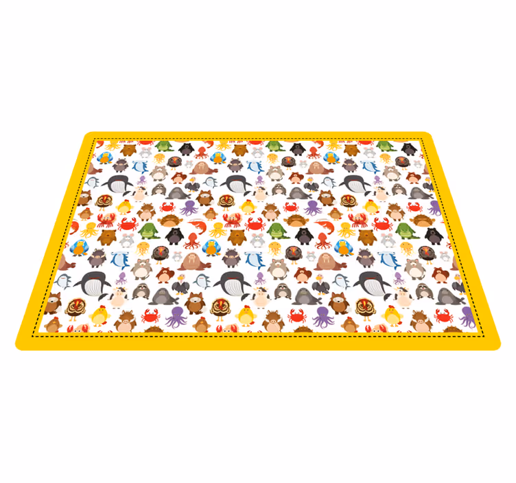 Söpöjä eläinhahmoja eläin vinyylimatto - Tenstickers