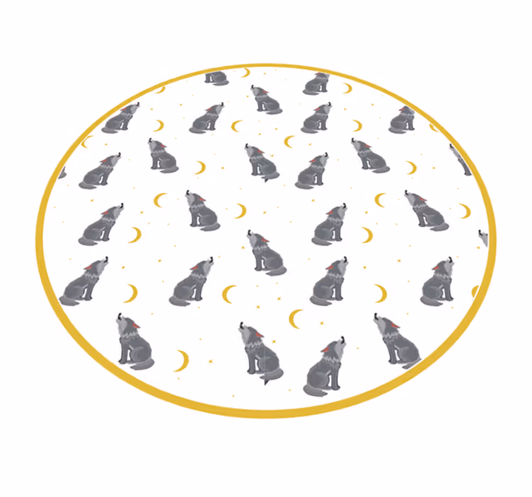 Suden kuun kuvio eläin vinyylimatto - Tenstickers