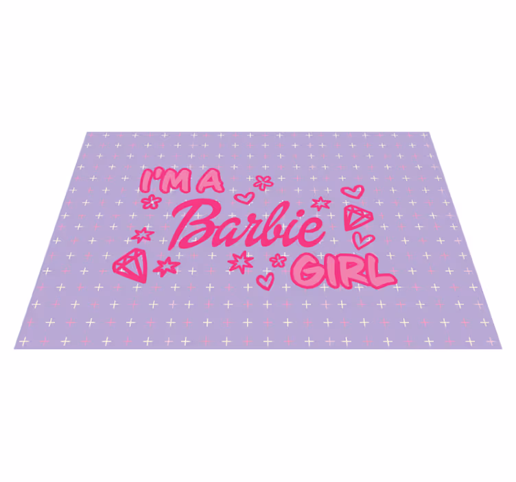 Olen barbie lastenhuone vinyylimatto - Tenstickers