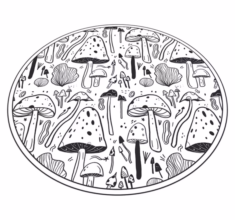 Mustavalkoisia sieniä luonto vinyylimatto - Tenstickers