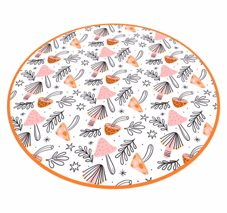 Pohjoismainen sienimotiivi kukka vinyylimatto - Tenstickers
