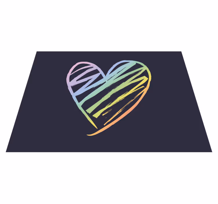 Sateenkaaren sydän teinin vinyylimatto - Tenstickers