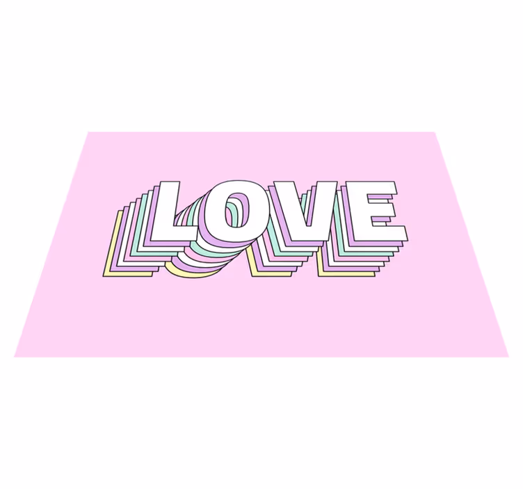Rakkaus typografia näyttö lauseke vinyylimatto - Tenstickers