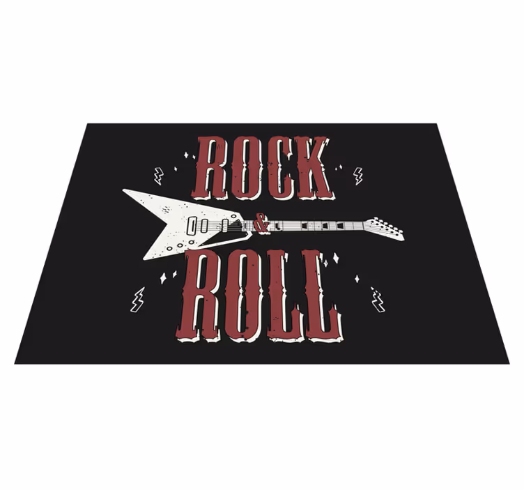 Rock n' roll kitarasuunnittelulla Vinyylimatto makuuhuoneeseen - Tenstickers
