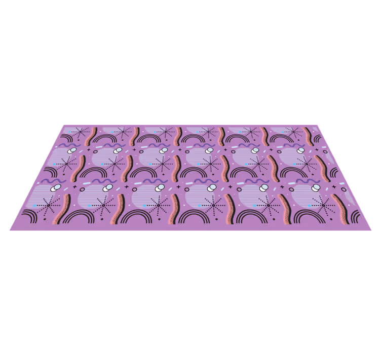 Purppuraisia abstrakteja taidemuotoja vinyylimatto retro - Tenstickers