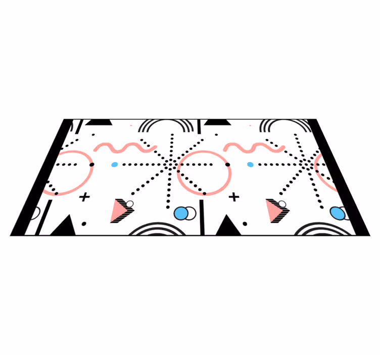 Valkoinen geometrinen kuvio moderni vinyylimatto - Tenstickers