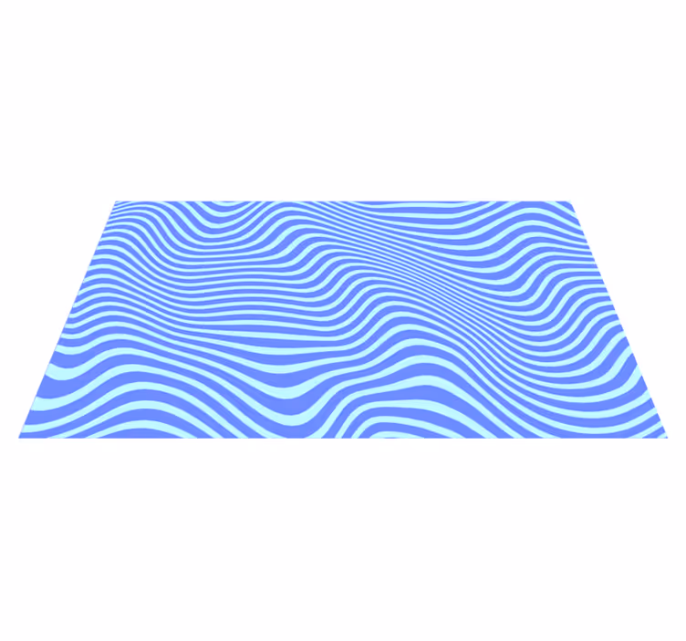 Virtaavat siniset aallot geometrinen vinyylimatto - Tenstickers