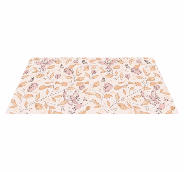 Pastelli kukkainen eleganssi eteisen vinyylimatto - Tenstickers