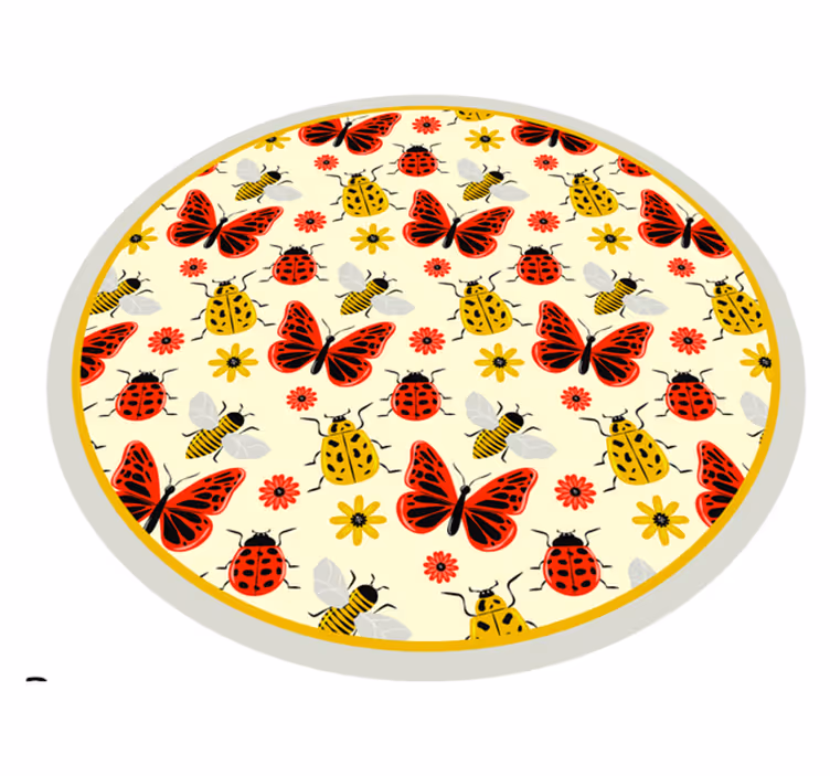 Värikäs hyönteiskuvio eläin vinyylimatto - Tenstickers
