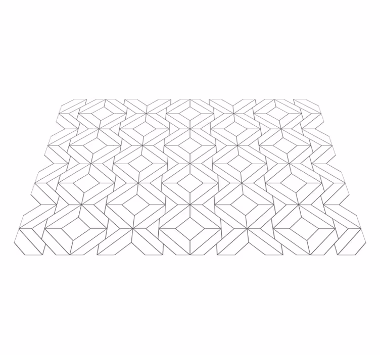 Valkoinen kuvio geometrinen vinyylimatto - Tenstickers