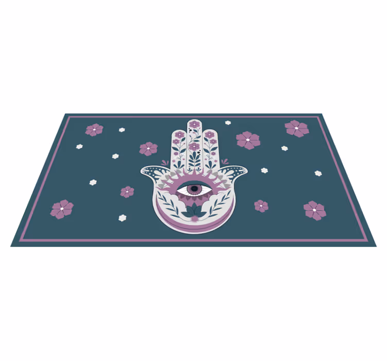 Hamsa-käden tyyli mandala vinyylimatto - Tenstickers