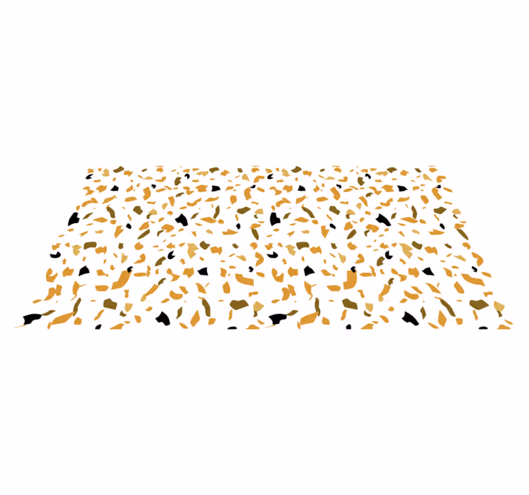 Valkoinen ja ruskea terrazzo tekstuuri vinyylimatto - Tenstickers