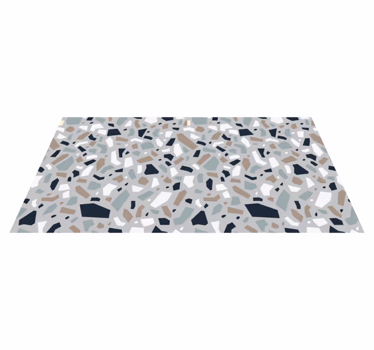 Fragmentoitunut harmaa terrazzo kivinen vinyylimatto - Tenstickers