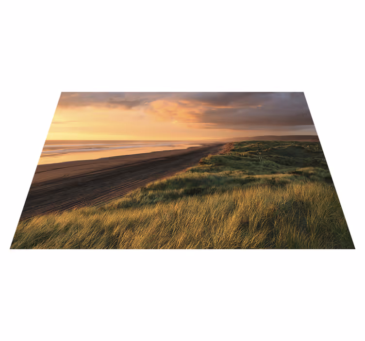 Auringonlaskun rantamaisema luonto vinyylimatto - Tenstickers
