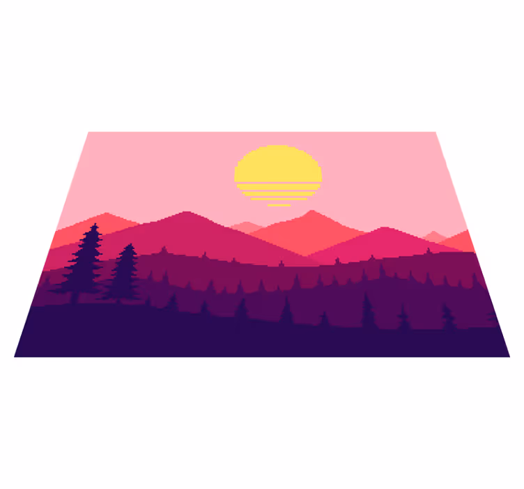 Auringonlasku vuoristonäkymä luonto vinyylimatto - Tenstickers