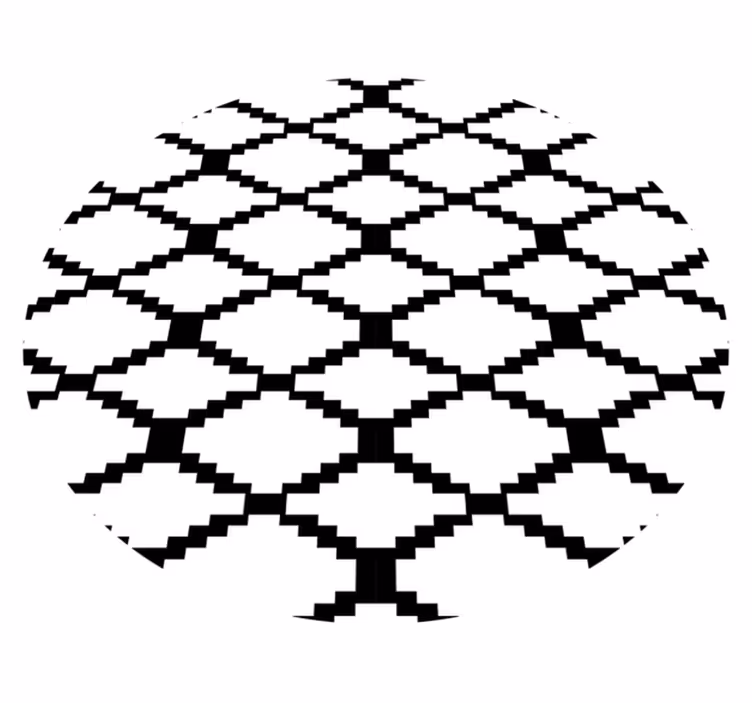 Moderni mustavalkoinen geometrinen vinyylimatto - Tenstickers