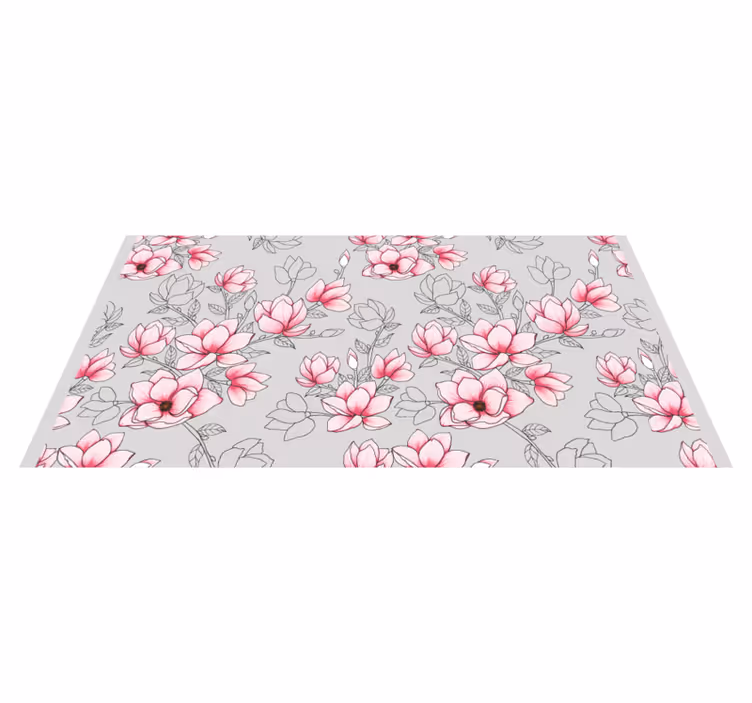 Monta vaaleanpunaista magnoliaa kukka vinyylimatto - Tenstickers