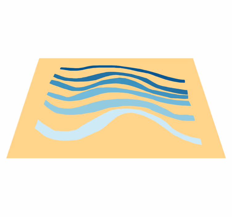 Kaareva aaltokuvio minimalistinen vinyylimatto - Tenstickers