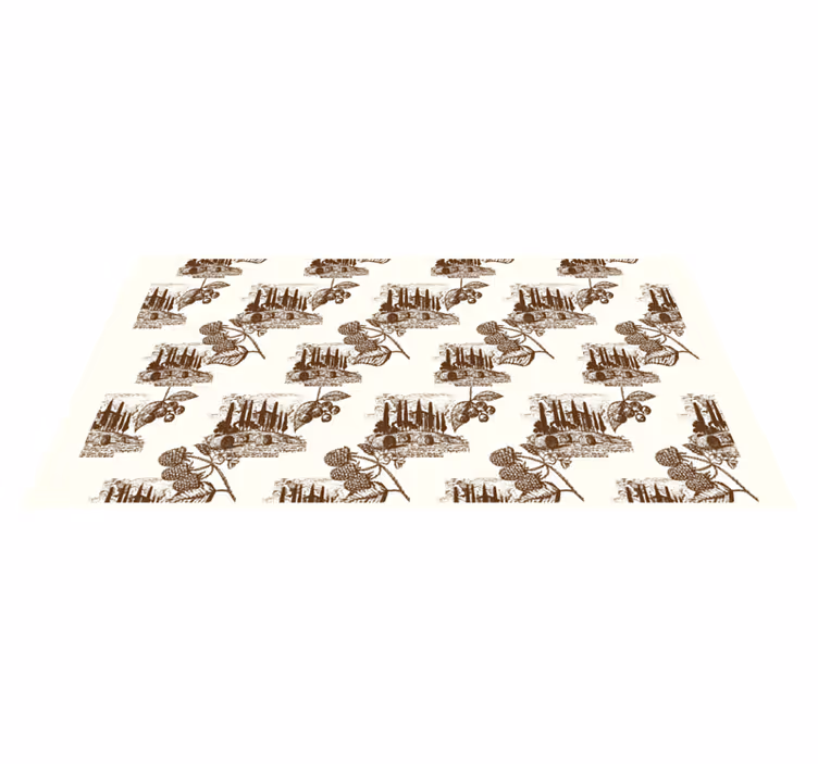 Elegantti beige-kohtaus vintage vinyylimatto - Tenstickers