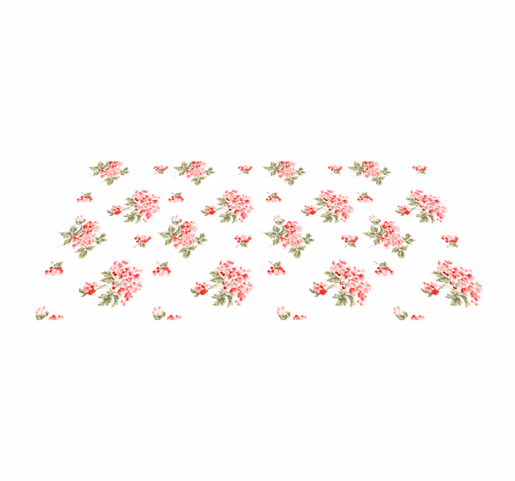Kukka vinyylimatto valkoinen minimalistinen muotoilu - Tenstickers