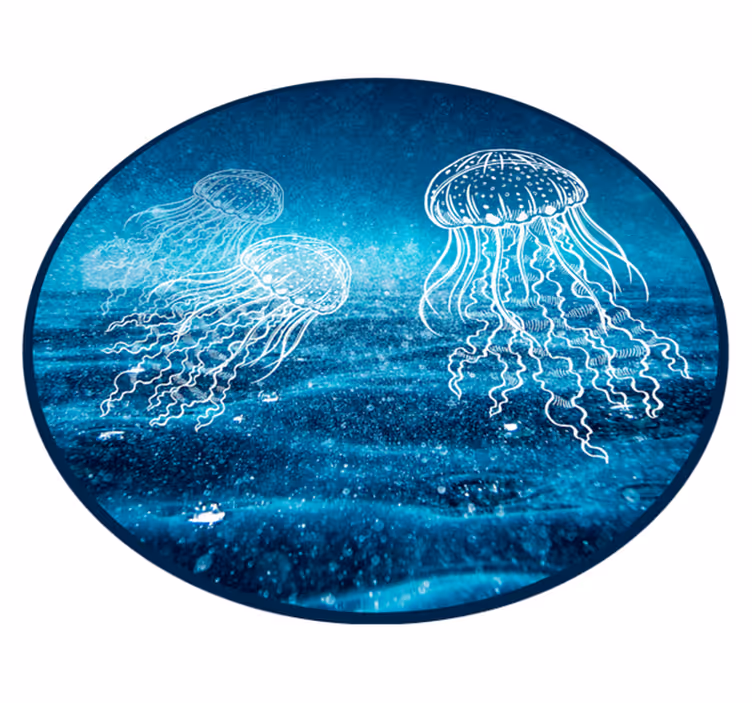 Meduusa valtameri kohtaus eläin vinyylimatto - Tenstickers