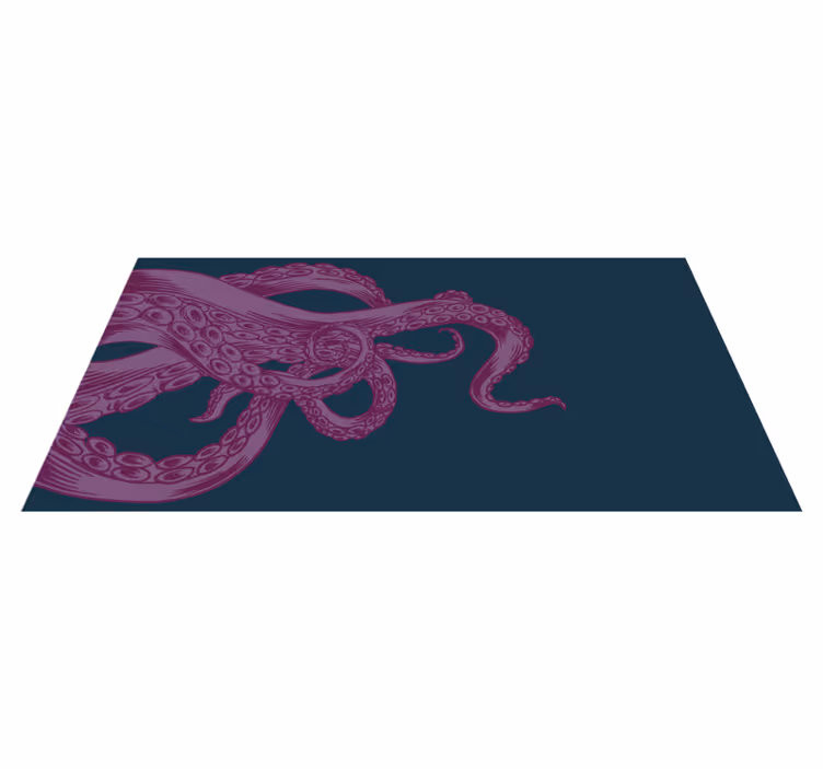 Purppura mustekala lonkero meri Vinyylimatto makuuhuoneeseen - Tenstickers