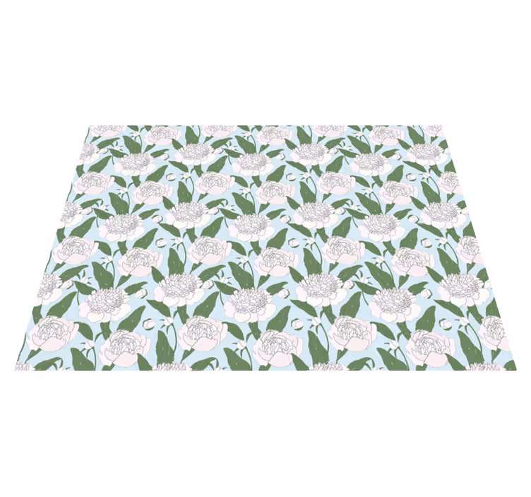 Kukkainen kukinta eleganssi kukkaisa vinyylimatto - Tenstickers
