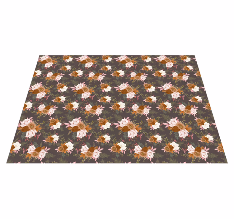 Kukkakuvioinen eleganssi kukka vinyylimatto - Tenstickers